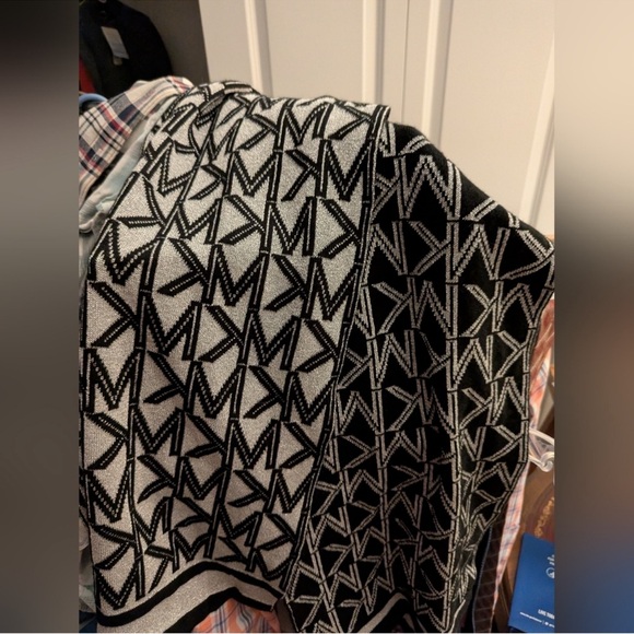 Other - Michael Kors Black and White Logo Reversible Patterned Scarf Unisex
